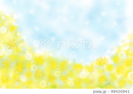 タンポポの花畑空付き 99420941