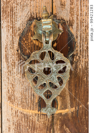 Brass door knocker in the form of the Star of David Brass door knocker in the form of the Star of David 99421283