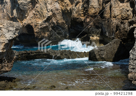 Blue hole and the collapsed Azure window. Gozo, Malta 99421298