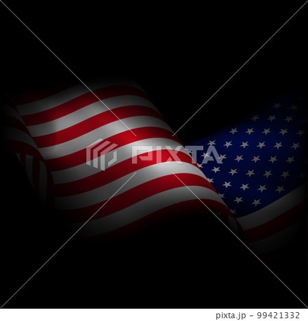 USA waving flag black warp mesh 99421332