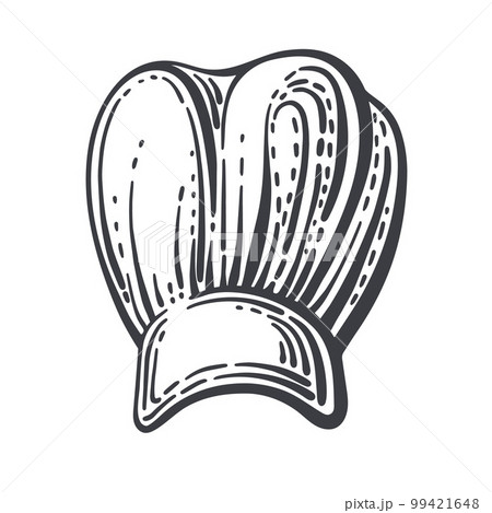 Chef, cook hat engraving Vector hand illustration 99421648