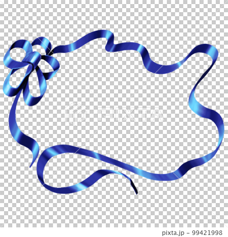 Ribbon frame illustration, satin ribbon frame, illustration material with copy space, ribbon picture frame material 99421998