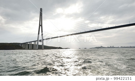 Vladivotok bridge. View from the moving ferry. Vladivotok bridge. View from the moving ferry. 99422151