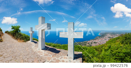 Three crosses on Saint Elia mount top. Three crosses on Saint Elia mount top. 99422576