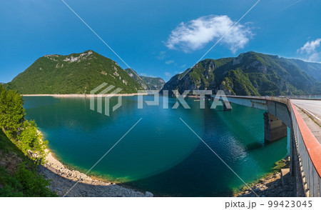 Piva Lake (Pivsko Jezero) view in Montenegro. 99423045