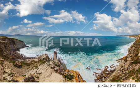 Summer ocean coastline view in Getxo town, Spain 99423185