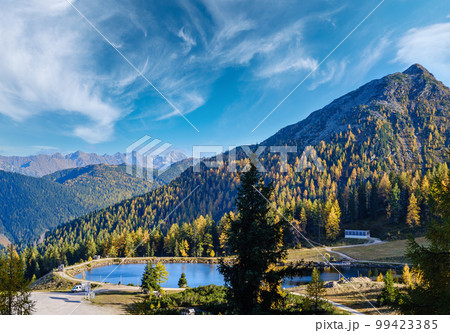 Peaceful autumn Alps mountain view. Reiteralm, Steiermark, Austria. 99423385