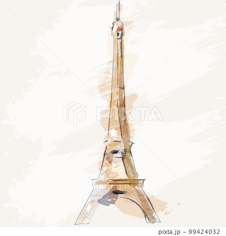 Eiffel Tower vector watercolor creative designs 99424032