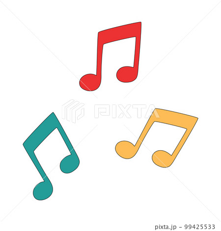 Vector cartoon music note icon 99425533