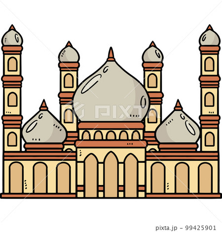 Ramadan Mosque Cartoon Colored Clipart  99425901