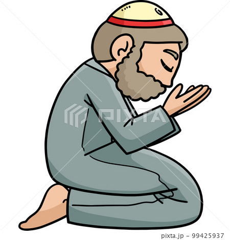 Ramadan Muslim Praying Cartoon Colored Clipart  99425937