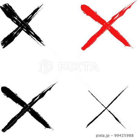 手書きのバツ・バッテンマークセット 手書きのバツ・バッテンマークセット 99425988