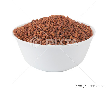 Raw buckwheat on white 99426056