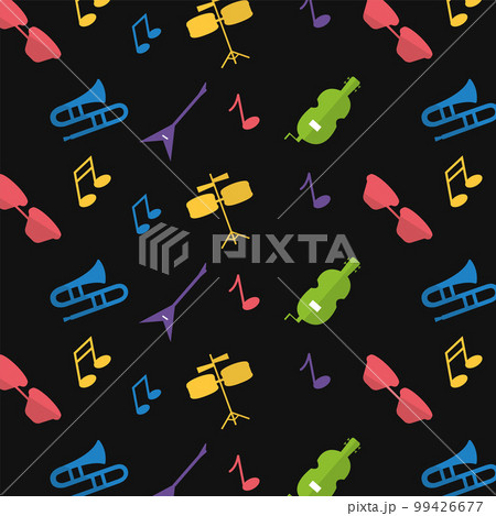 Seamless pattern background with musical instruments Vector 99426677