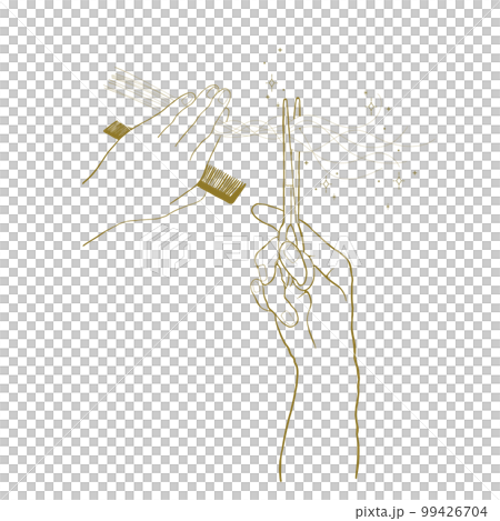 A hairdresser who cuts hair with scissors, a hand with scissors A hairdresser who cuts hair with scissors, a hand with scissors 99426704