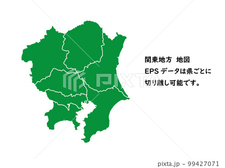 都道府県　地図　関東地方　境界線あり 99427071