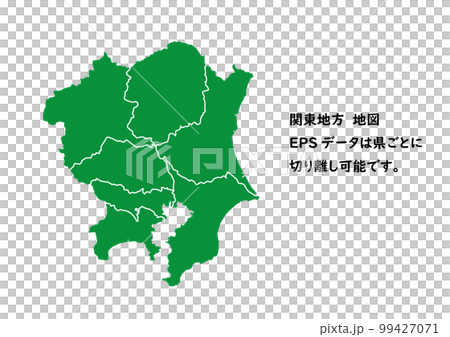 Prefecture map Kanto region with borders Prefecture map Kanto region with borders 99427071