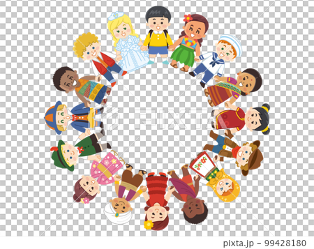 世界上的孩子們手牽手製作戒指 99428180