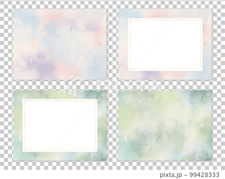 A cute frame background illustration set of pink and green pastel colors that seems to have been painted with paint 99428333