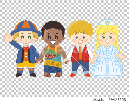 世界的孩子手牽手種族國籍和平 99428368