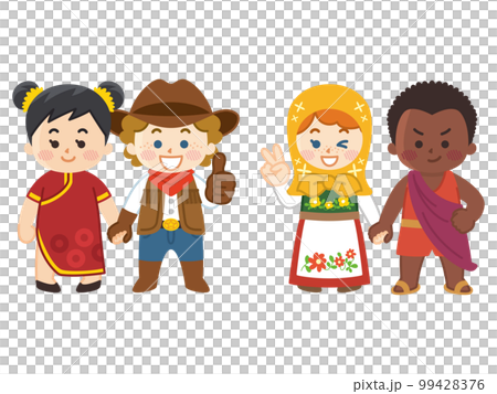 手を繋ぐ世界の子供たち　人種　国籍　平和 99428376