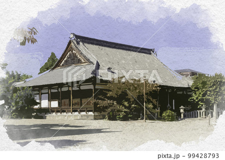 水彩画風　西大寺　愛染堂　奈良県奈良市 99428793