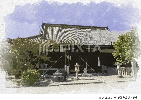 水彩画風 西大寺 愛染堂 奈良県奈良市 水彩画風 西大寺 愛染堂 奈良県奈良市 99428794