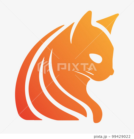 Cat. Business icon for the company. Logo for pet shop. Flat design. Illustration. 99429022