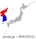 白地図日本と朝鮮半島 99429131