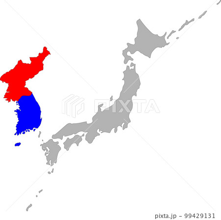白地図日本と朝鮮半島