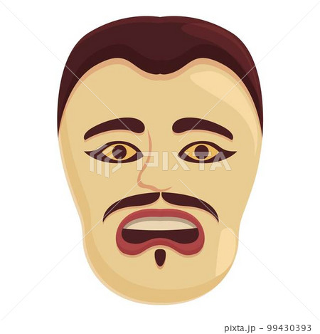 Festival japan mask icon cartoon vector. Face noh. Angry asian mask Festival japan mask icon cartoon vector. Face noh. Angry asian mask 99430393