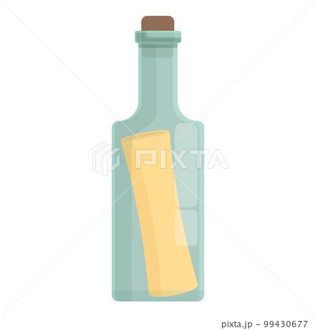 Message in the bottle icon cartoon vector. Sea letter. Paper glass Message in the bottle icon cartoon vector. Sea letter. Paper glass 99430677