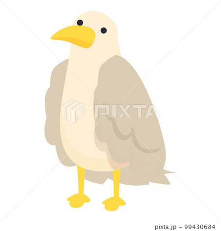 Cute funny icon cartoon vector. Sea bird. Fly beach Cute funny icon cartoon vector. Sea bird. Fly beach 99430684