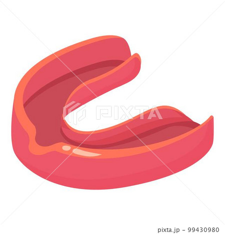 Red mouthguard icon cartoon vector. Boxing equipment. Teeth protect 99430980