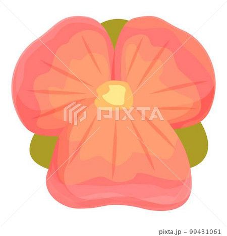 Red fire pansy flower icon cartoon vector. Floral wild. Spring lilac 99431061