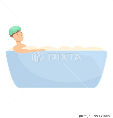 Cold water icon cartoon vector. Warm bath. Spa happy Cold water icon cartoon vector. Warm bath. Spa happy 99431069