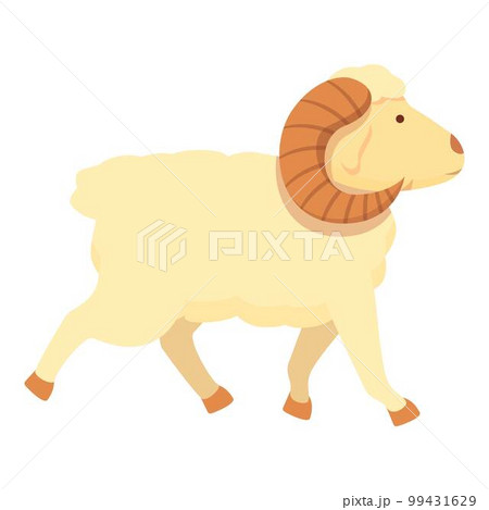 Walking ram icon cartoon vector. Goat animal. Farm wild 99431629