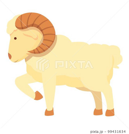 Bad ram icon cartoon vector. Animal lamb. Mammal game Bad ram icon cartoon vector. Animal lamb. Mammal game 99431634