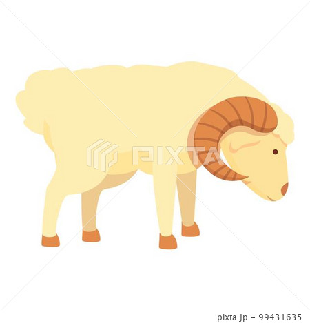 Big ram icon cartoon vector. Goat animal. Wild capricorn 99431635