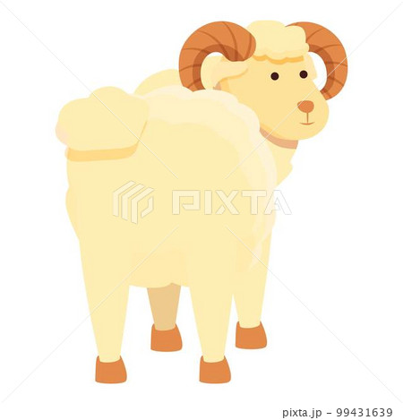 Back of ram icon cartoon vector. Goat animal. Horn nature Back of ram icon cartoon vector. Goat animal. Horn nature 99431639