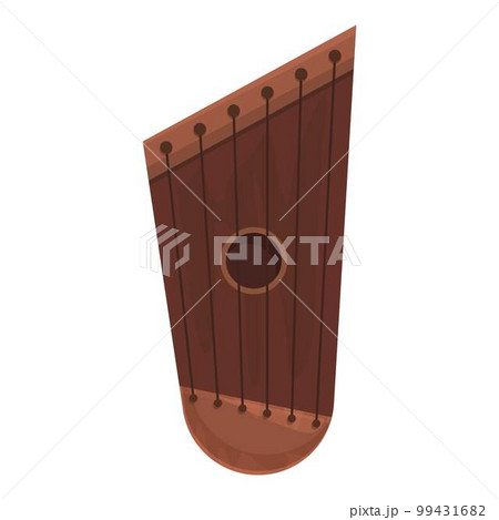 Zither icon cartoon vector. Gusli kantele. Traditional chord Zither icon cartoon vector. Gusli kantele. Traditional chord 99431682