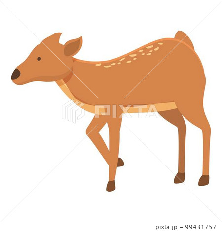 Nature doe icon cartoon vector. Forest animal. Fawn tail 99431757