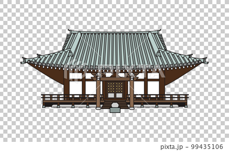 Illustration of the main hall of a temple with - Stock Illustration  [99435106] - PIXTA