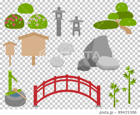 日式庭園插畫集素材 99435306