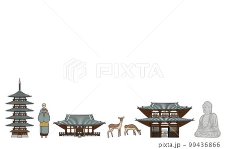 お寺イラストライン　アウトラインあり 99436866