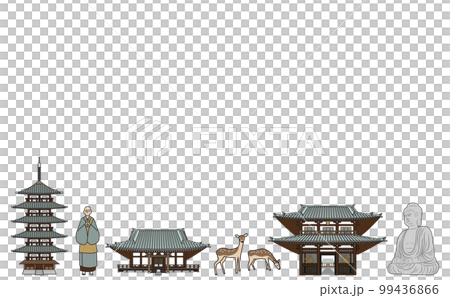 お寺イラストライン　アウトラインあり 99436866