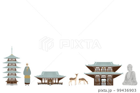 お寺のイラストライン　アウトラインなし 99436903