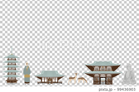 Temple illustration line No outline 99436903