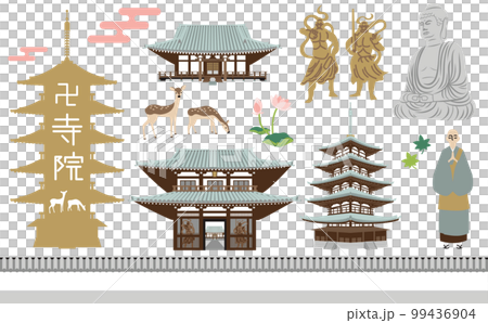 お寺のイラストセット 99436904