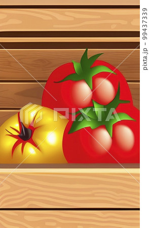close up tomatoes in a box 99437339